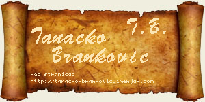 Tanacko Branković vizit kartica